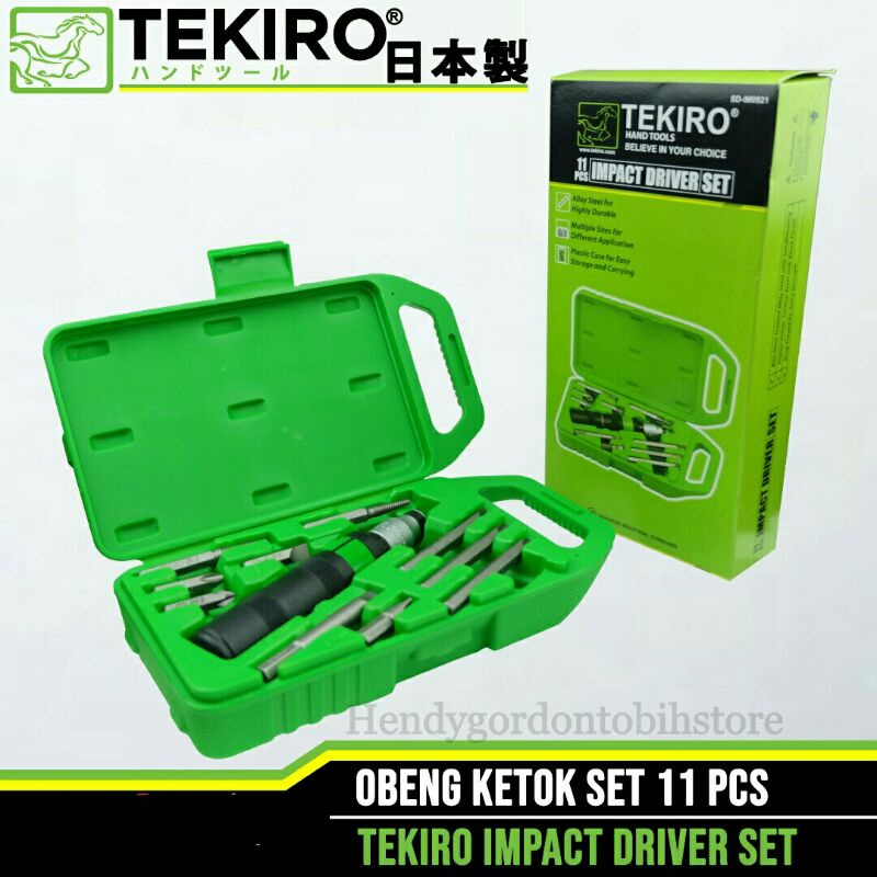 Obeng Ketok Set 11 Pcs Tekiro Impact Driver Mata 11pcs Ph 1 2 3 Ph1 Ph2 Ph3 Box Kotak Plastik 5 7 9