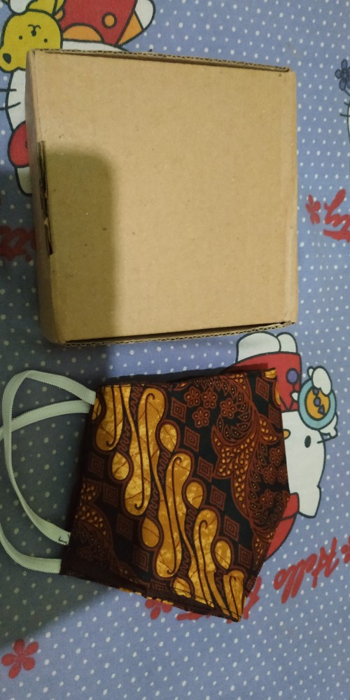 Masker Batik Solo Bisa Lapis Isi Tisu Model Cantol Telinga / Hijab / Masker Cowok / Masker Headloop
