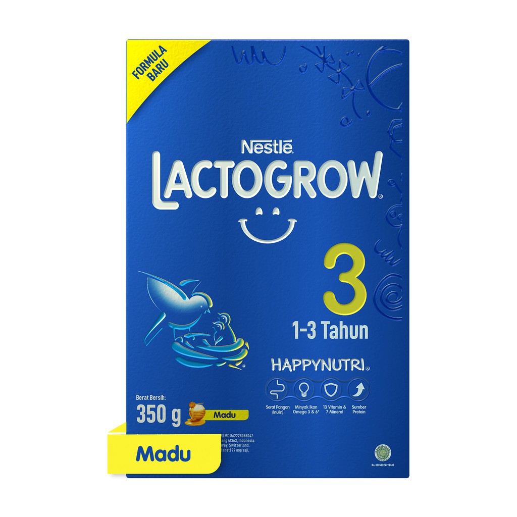 Nestle Lactogrow Happynutri 3 (1-3 Tahun) 350gr