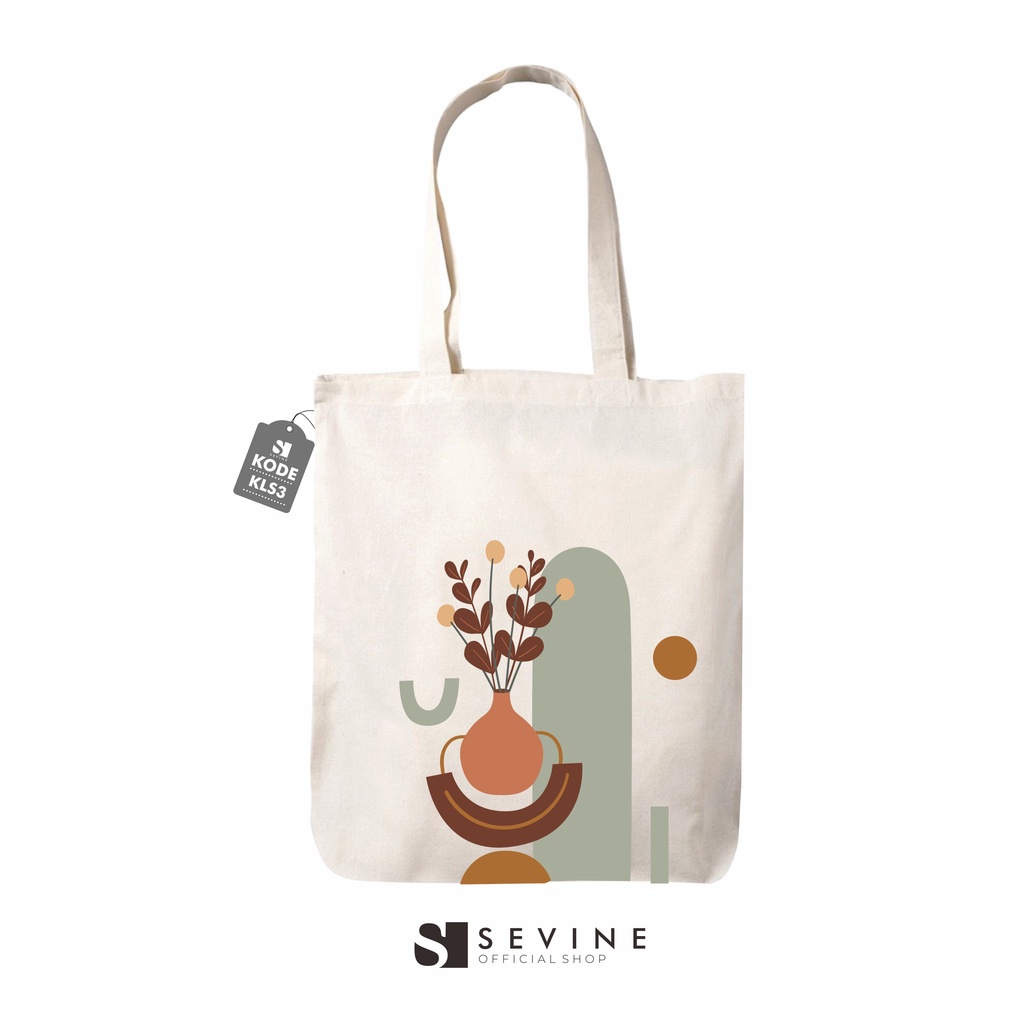 Sevine Tote Bag Resleting Drill Totebag Tas Laptop Wanita Klasik Abstrak Custom - KLS