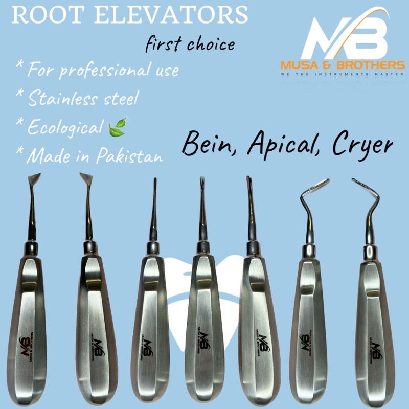 Root evelator, Bein, Apical, Cryer. Alat dokter gigi