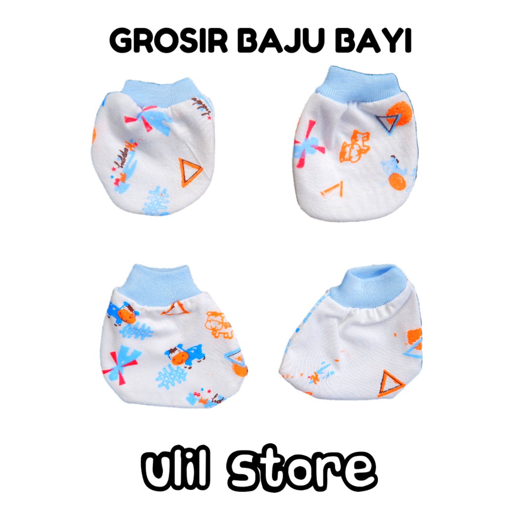 (STK001)Paket 6 Set Sarung Tangan Bayi Dan Sarung Kaki Bayi Newborn SNI Model RIB