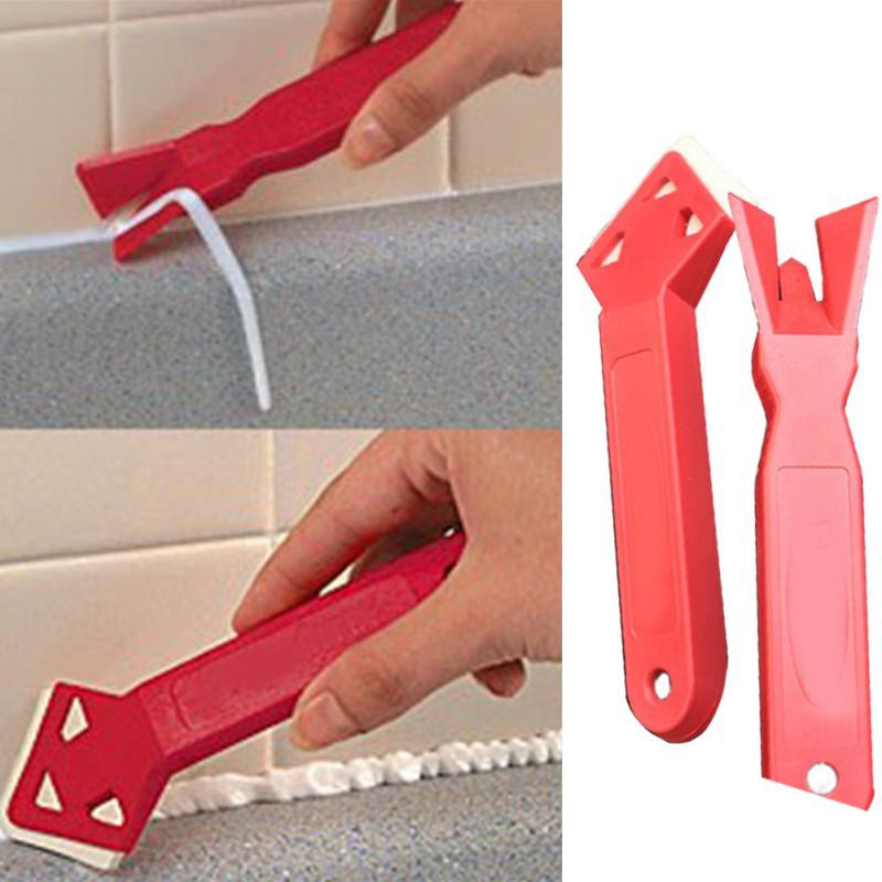 2pcs Alat Pembersih Nat Keramik Granite Lem Silikon Sealant Tool Scraper - Scrapper Nat - Perapi Nat - Set 2 in 1 Alat Pembersih Merapihkan Lem Silikon - Sealant Tool Scraper