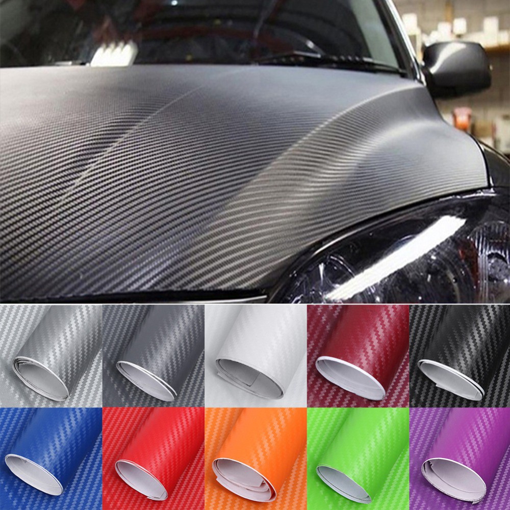 3D Serat Karbon Vinyl Mobil Wrap Film stiker Mobil Sepeda Motor Mobil Styling Decals + Alat