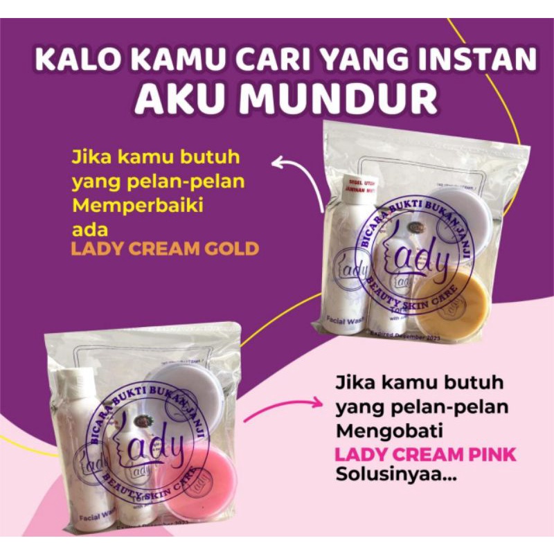 LAdy CREAM Skincare Beauty BPOM Lady pink  Lady gold perawatan wajah