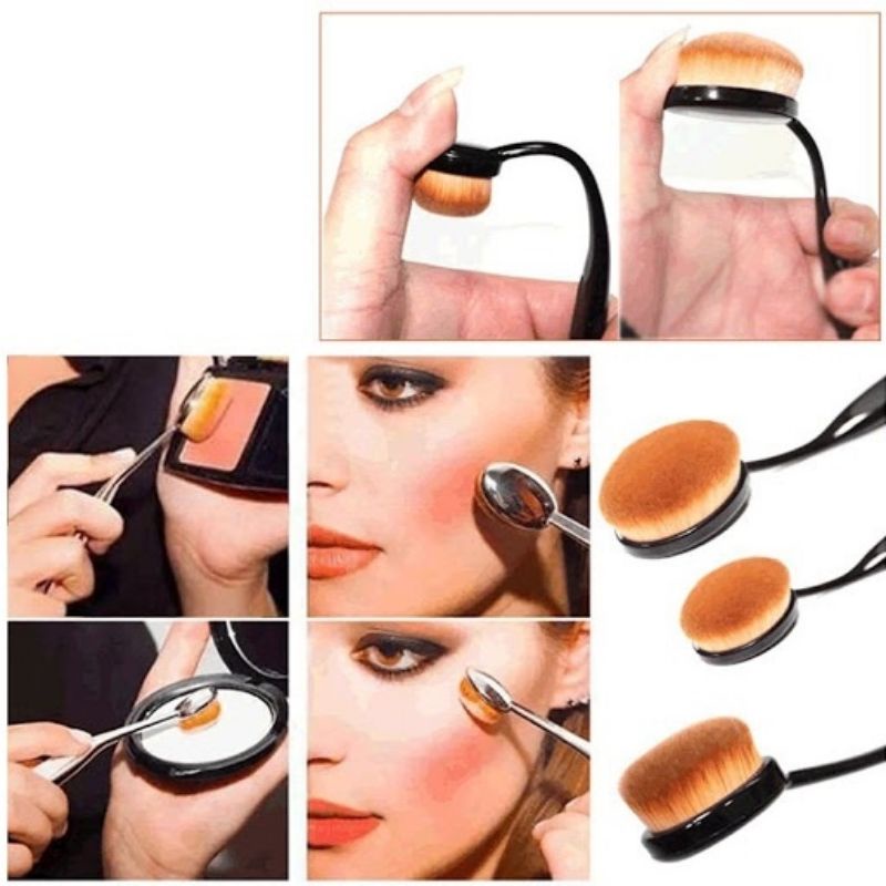 Oval Brush Foundation/Oval Make Up Brush Kuas Oval Foundation Kuas Make Up Oval Gagang