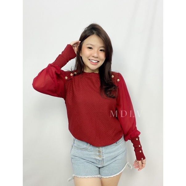 MDLV ~ 8664# Fiorenza Knit Top Atasan Blouse Korea Fashion import