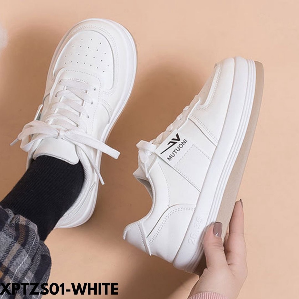 SNEAKERS WANITA IMPOR BAHAN PU KEREN MODEL HIGHSOLE FASHION KOREA STYLE KEKINIAN PTZS01