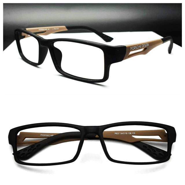Frame Kacamata Baca Minus Pria Wanita Keren sport lentur Porsh brown