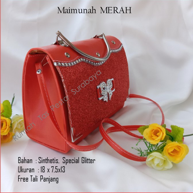 Tas Slempang,Tas Etnik,Tas Kekinian,Maimunah MERAH