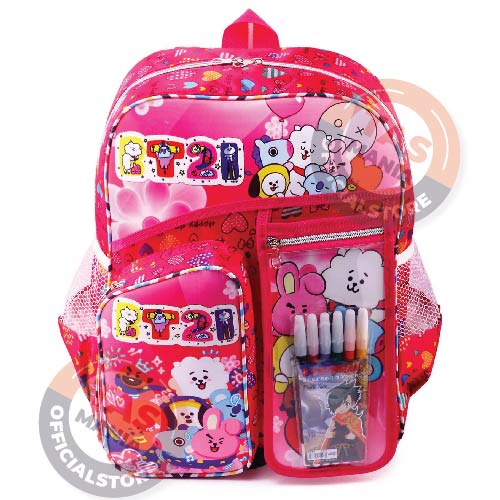 PTS Ransel Sekolah Anak HAPPY DAY TAS IDOL KOREA TAS ANAK + FREE TEMPAT PENSIL / SPIDOL TAS SEKOLAH