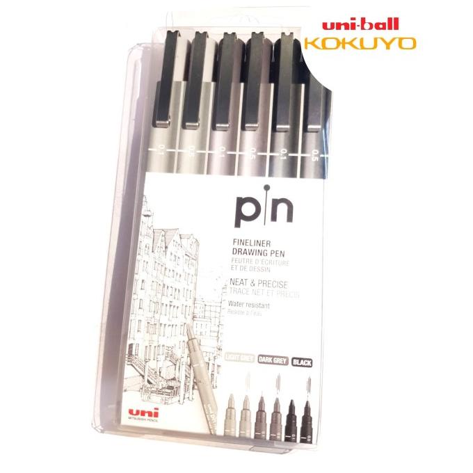 

(BISA COD) Uni Pin-200-6C Drawing Pen NEW!!! set isi 6pcs 3color 2size PRODUK TERBATAS Kode 357