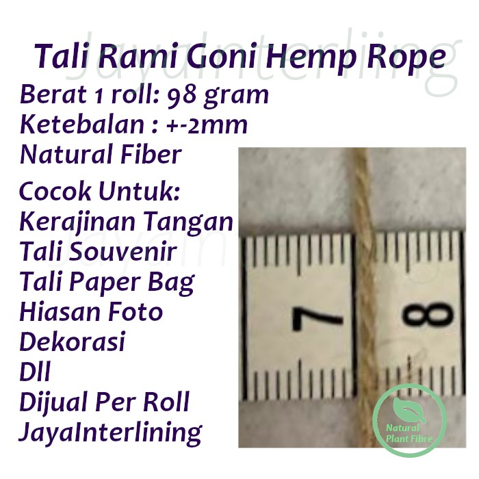 Tali Goni Tali Rami Hemp Rope 2mm