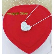 (COD)Kalung Kasandra bulat ukir+liontin tusuk love dewasa perak asli 925/silver lapisan emas putih murni.