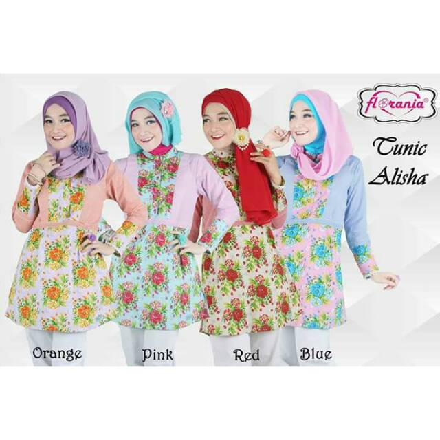 Tunik motif bunga busui friendly ALISHA