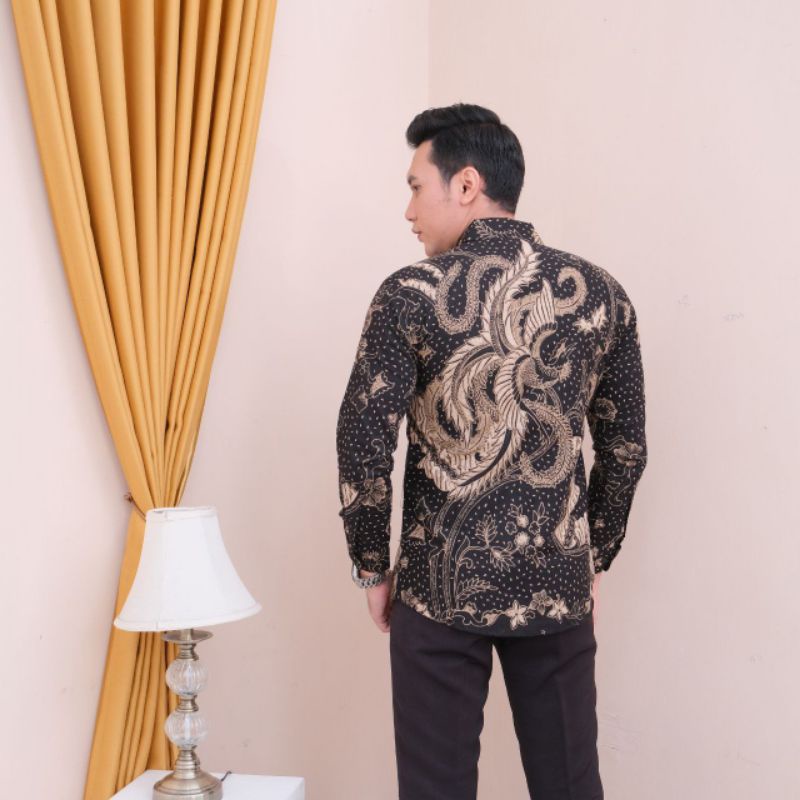 KEMEJA BATIK PEKALONGAN PRIA LENGAN PANJANG PREMIUM FULL FURING SLIM FIT BATIK ALUNA KEKINIAN  019