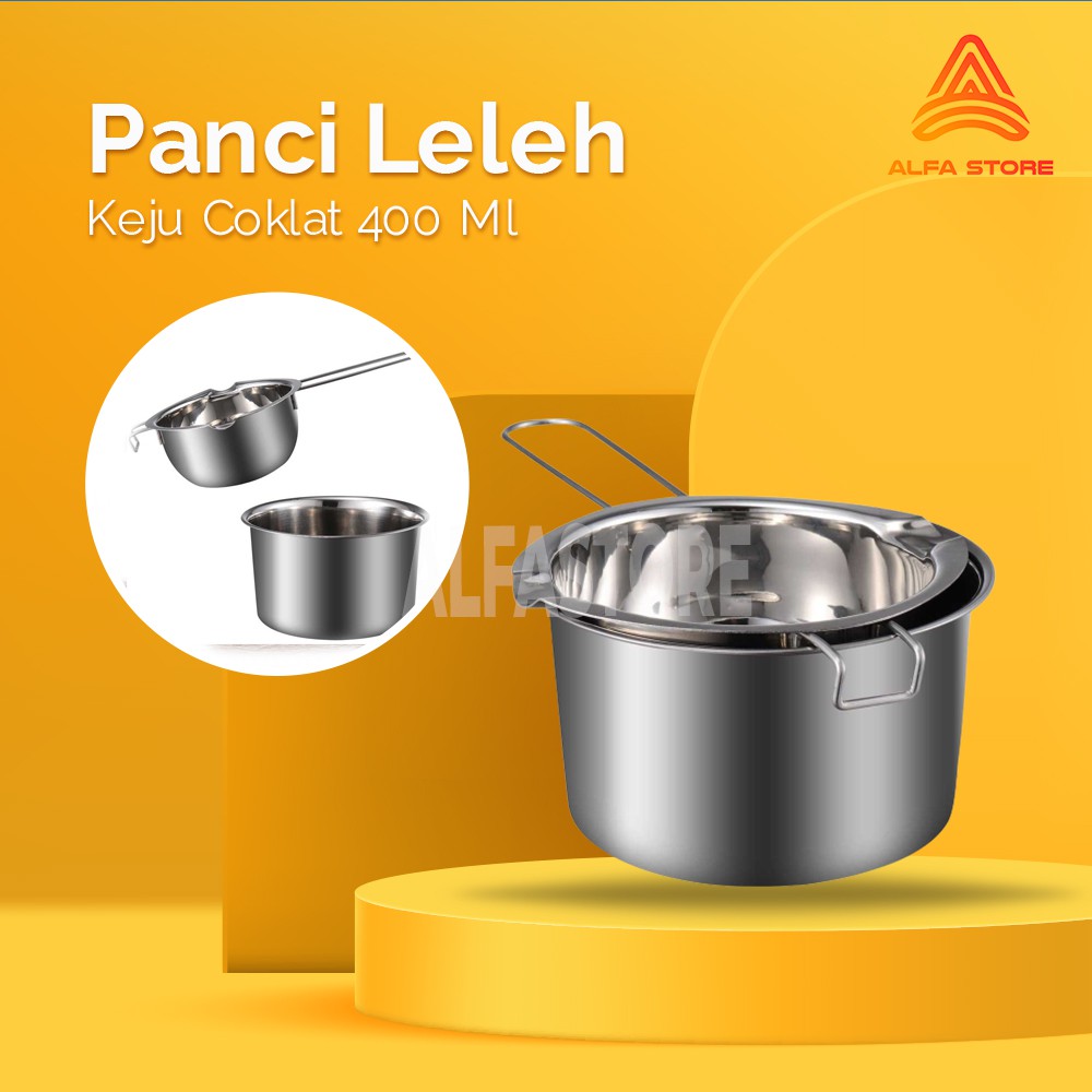 Set Panci Leleh Keju Coklat 400 Ml Melting Pot Pan