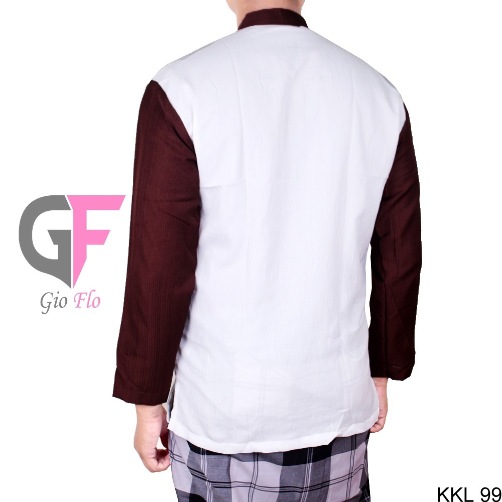 GIOFLO Baju Koko Modis Pria Modern Lengan Panjang Dobby White / KKL 99