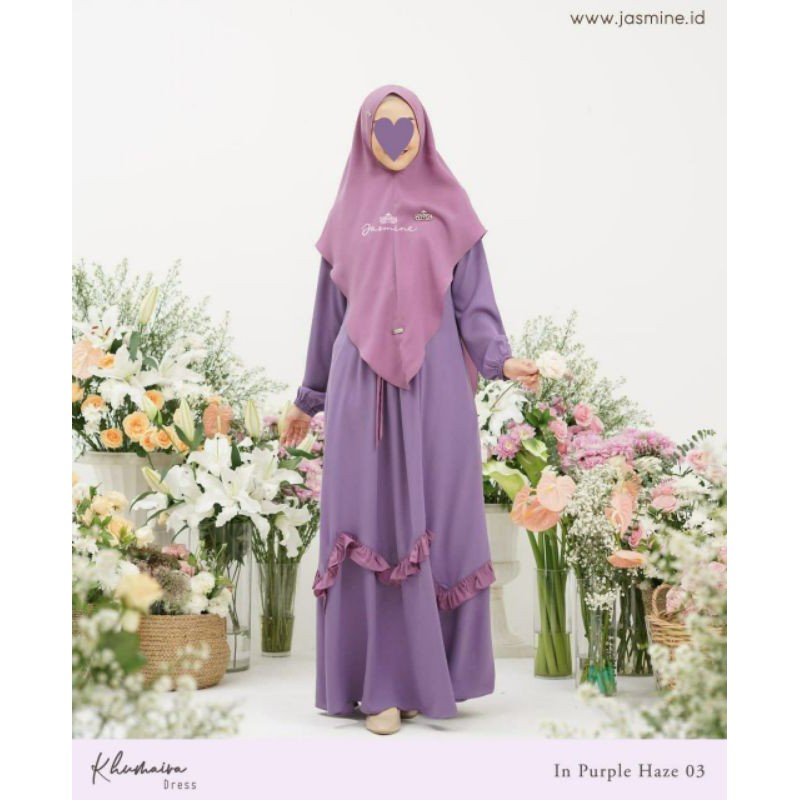 Khumaira Mom Dress by Jasmine baju gamis wanita dewasa size M L wollycrepe