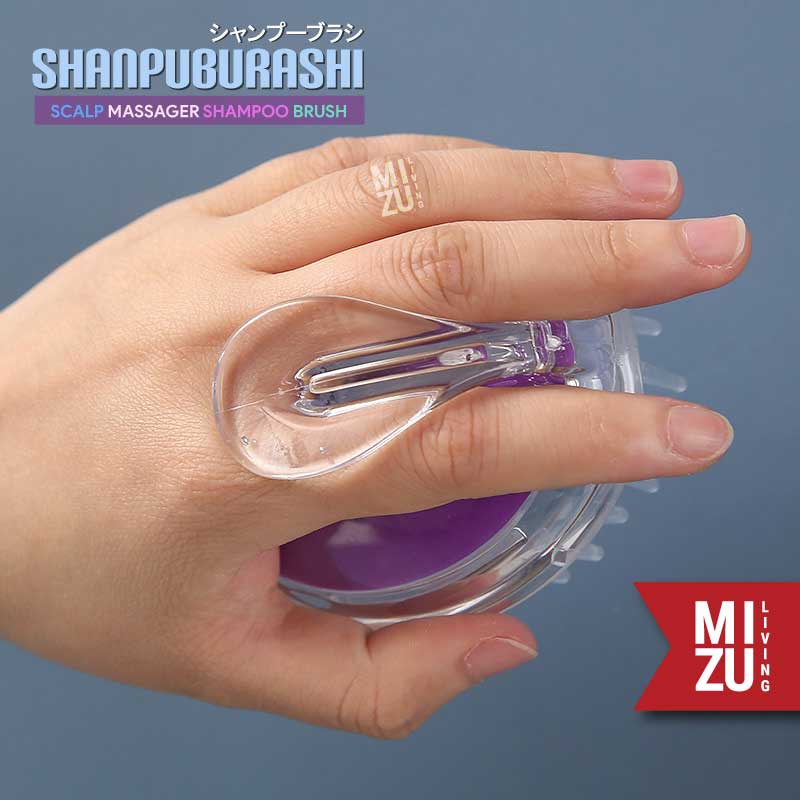 MIZU SHANPUBURASHI Scalp Massager Shampoo Brush Sisir Keramas Silikon Premium Sisir Pijit Kulit Kepala Sisir Rambut Sikat Cuci Rambut Ketombe