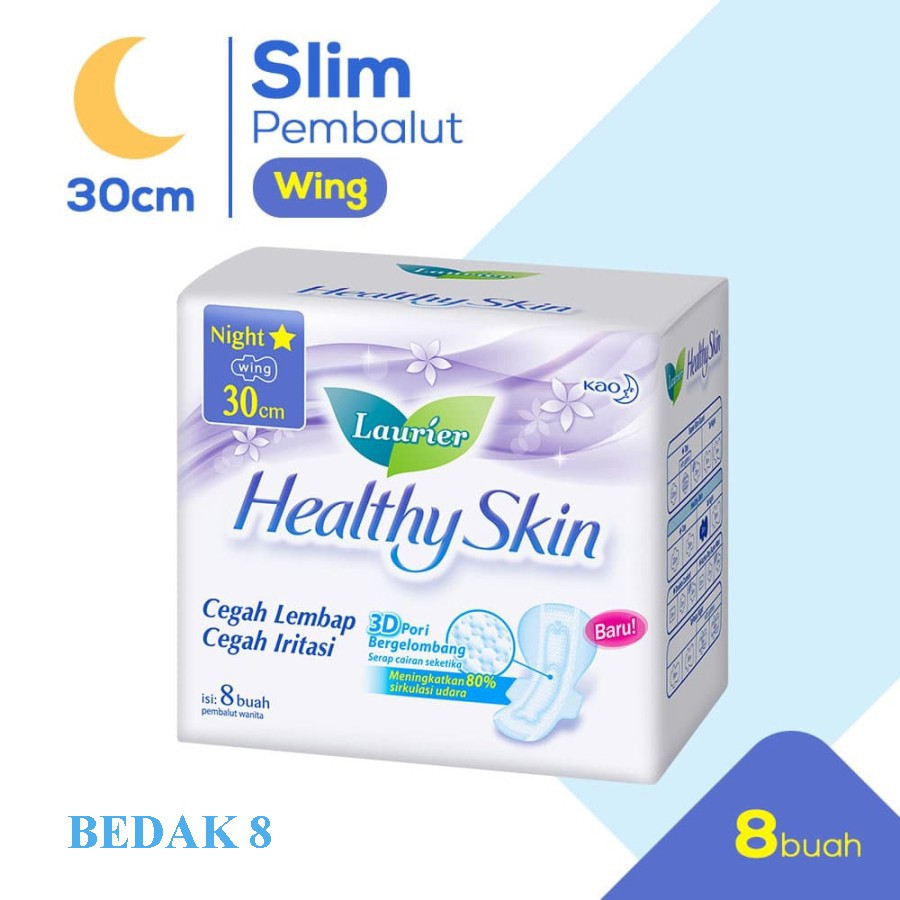 Pembalut Laurier Healthy Skin Night 30cm 8S