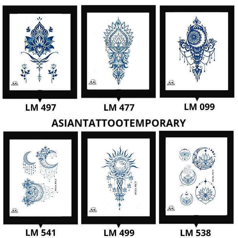 BULU UKIRAN HENNA DRAM CUTTER SIMBOL SEMI PERMANEN tattoos tato ORIGINAL asiantattoo