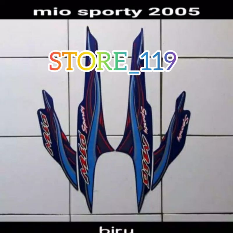 striping mio sporty 2005 biru
