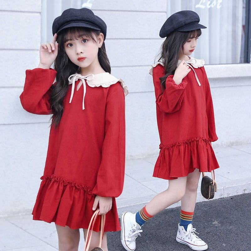 BEFAST - ZTL Dress Anak EUNWAE / Dress anak joline / Dress Midi Anak Terbaru / Fashion Anak perempuan Ala Korean Style / Dress Lengan Panjang Anak-Anak / Pakaian Anak-Anak Perempuan kekinian 2022 / Terlaris / DRess Polos Casual Anak
