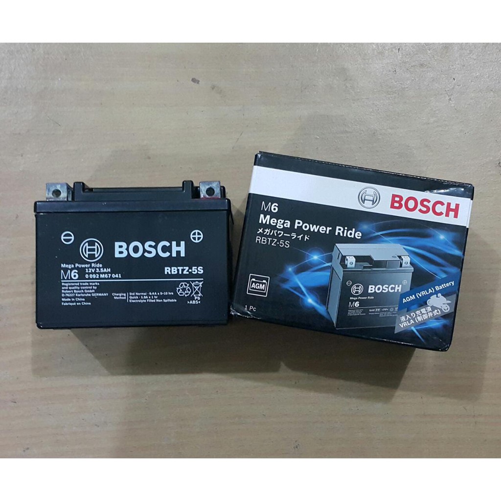 Aki Motor Paling MURAH Terlaris Merk Bosch BOSCH RBTZ-5S (Tipe Kering) 12V3,5Ah/10HR