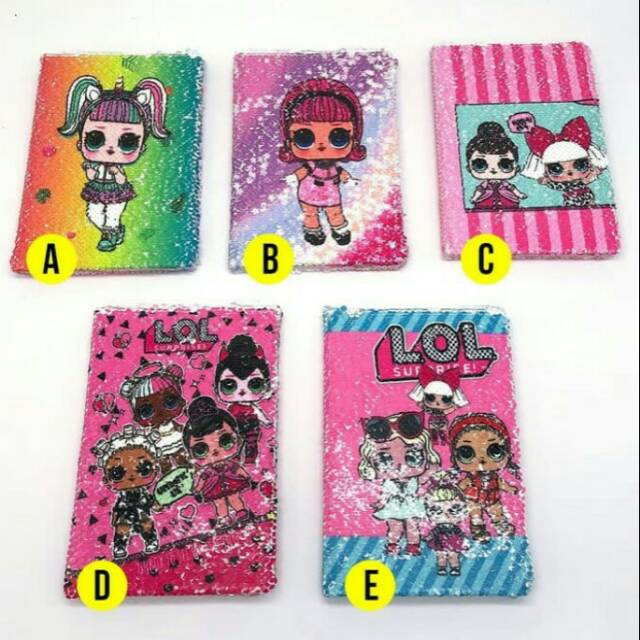 

Buku Agenda Diary Flip Sequin LoL Sminggle Kado Ultah Unik Lucu Unik Imut