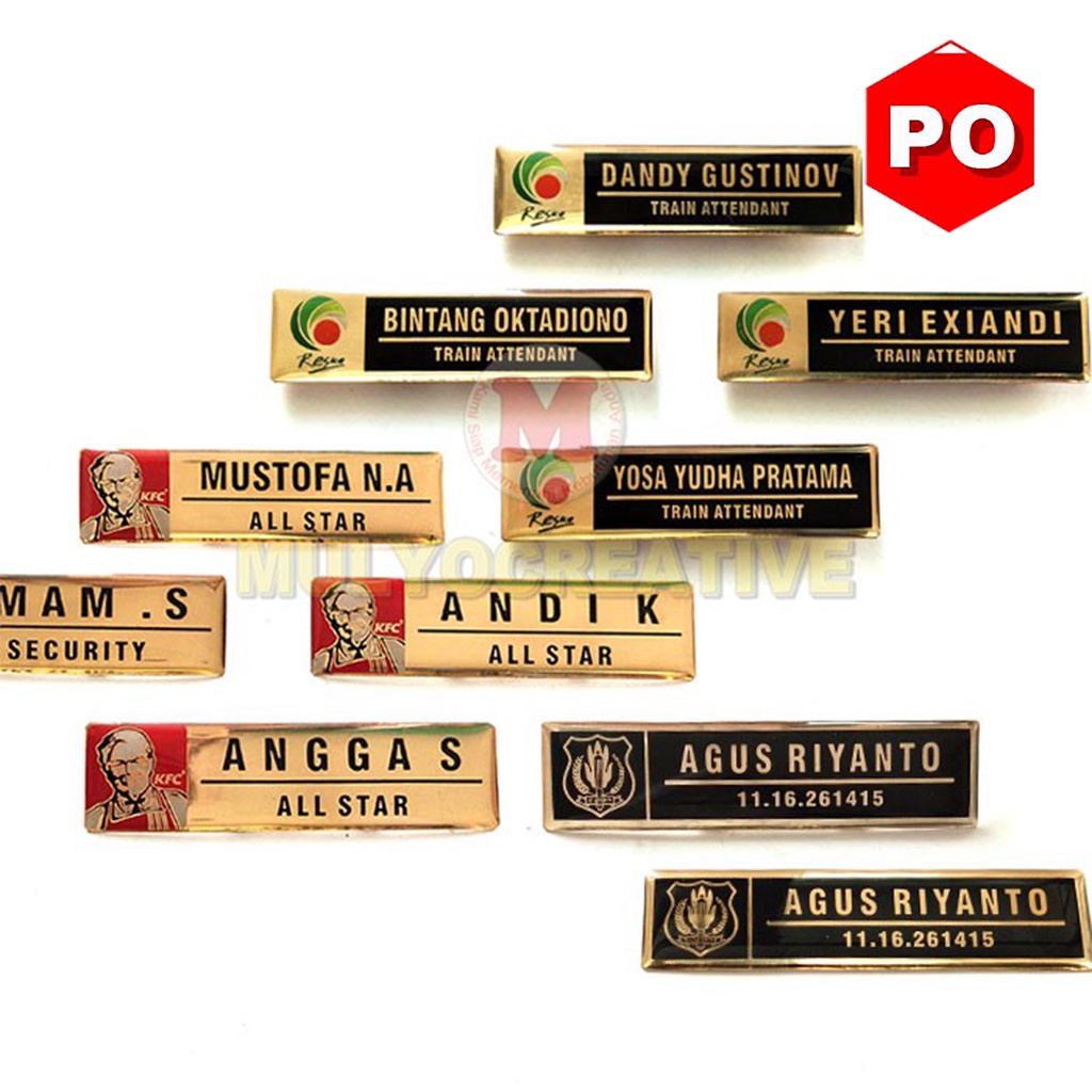 

Name Tag - Nama Dada - Nametag Kantor Pengait Peniti Magnet Desain Custom