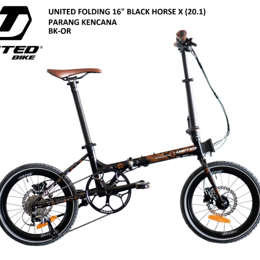 Sepeda Lipat 16 United Black Horse Batik Parang Kencana Folding Bike