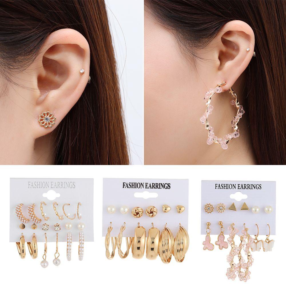 Lily Set Anting Kupu-Kupu Elegan Bohemian Ins Style Vintage Jewelry