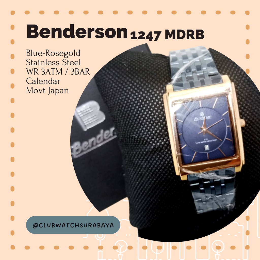 Jam Tangan Pria Benderson / Benderson Jam Tangan Pria Analog Type AL 1247 MDRB