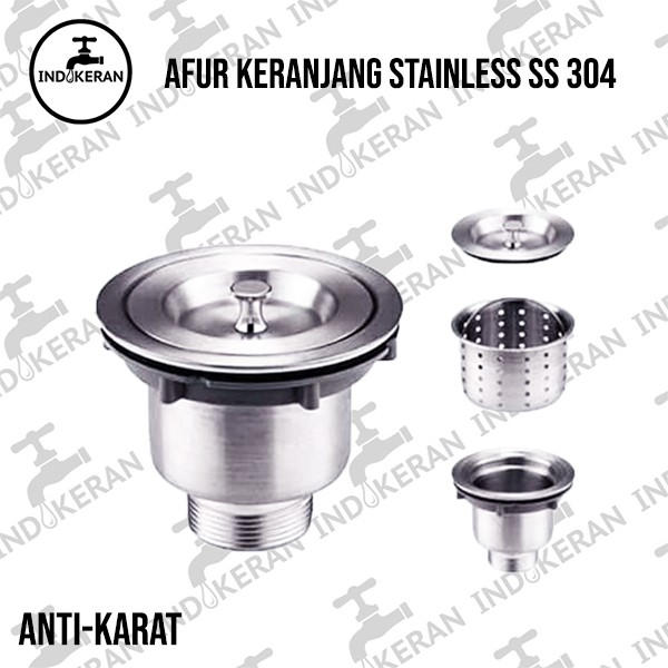 INDOKERAN - Afur Keranjang Cuci Piring Full Stainless - High Quality