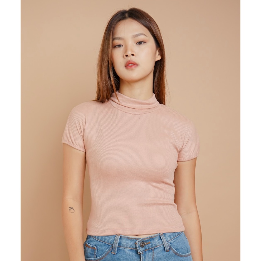 MODAVIE - VIONA TOP Kaos Turtleneck Wanita Kerah Tinggi