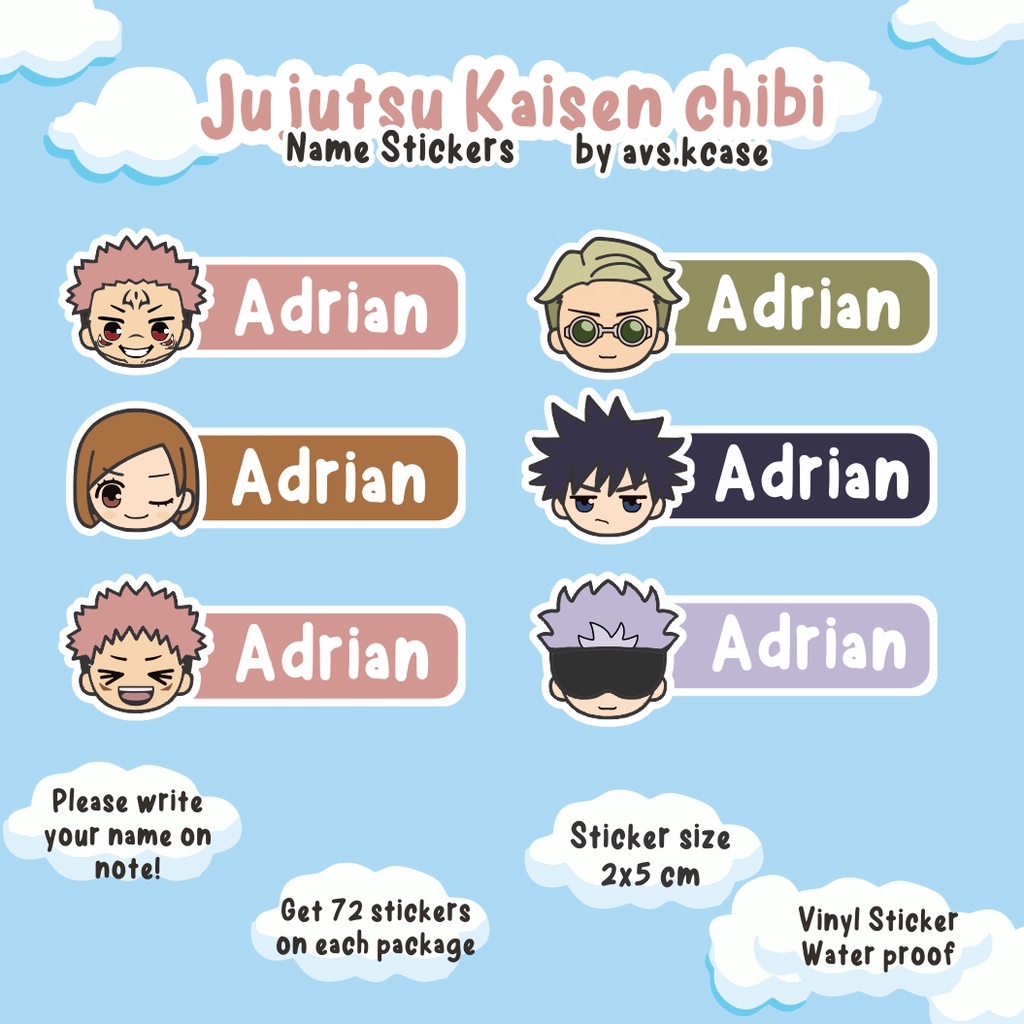 

Jujutsu Kaisen Sticker Nama Waterproof