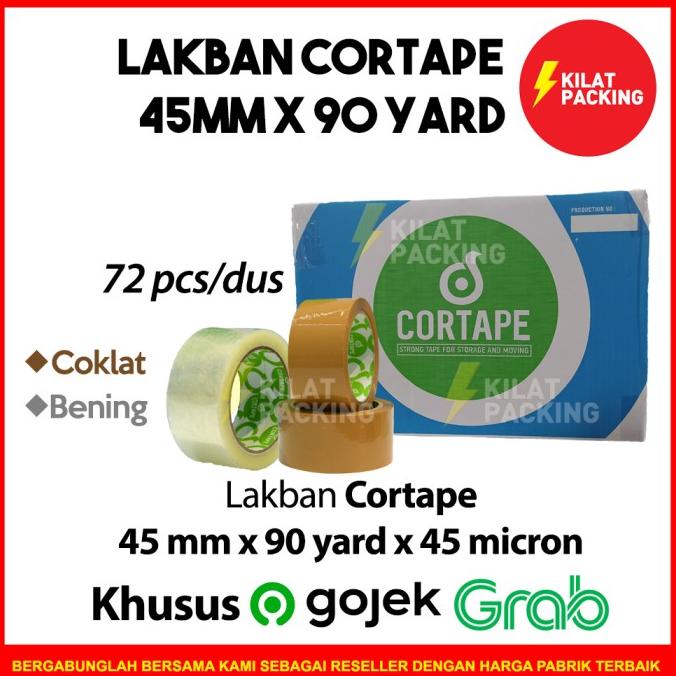 

Lakban 45mm x 90yard CORTAPE Plakban Isolasi GOJEK/GRAB TERMURAH /DUS