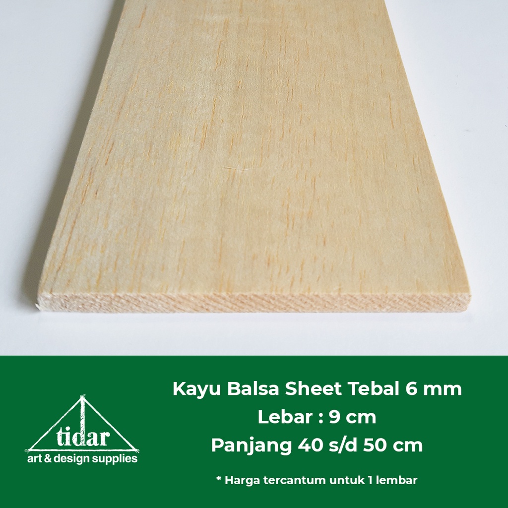 

Kayu Balsa Sheet 6 mm / Balsa Lembaran / Papan / Kayubalsa