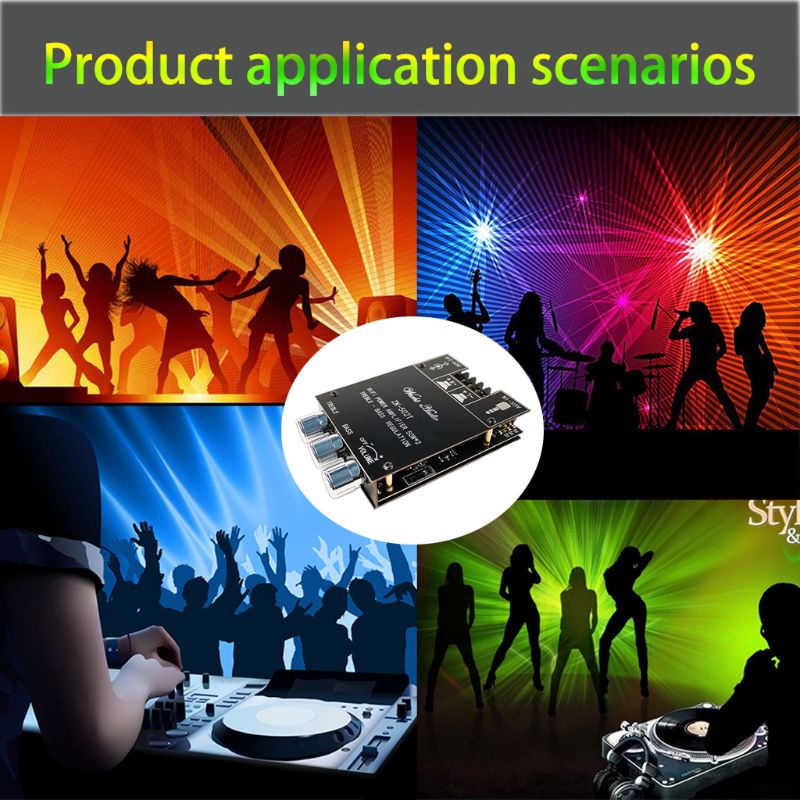 Amplifier Audio Digital Dual Channel Bluetooth 5.0 DC9-24V TPA3116D2 50W x 2 Treble Bass