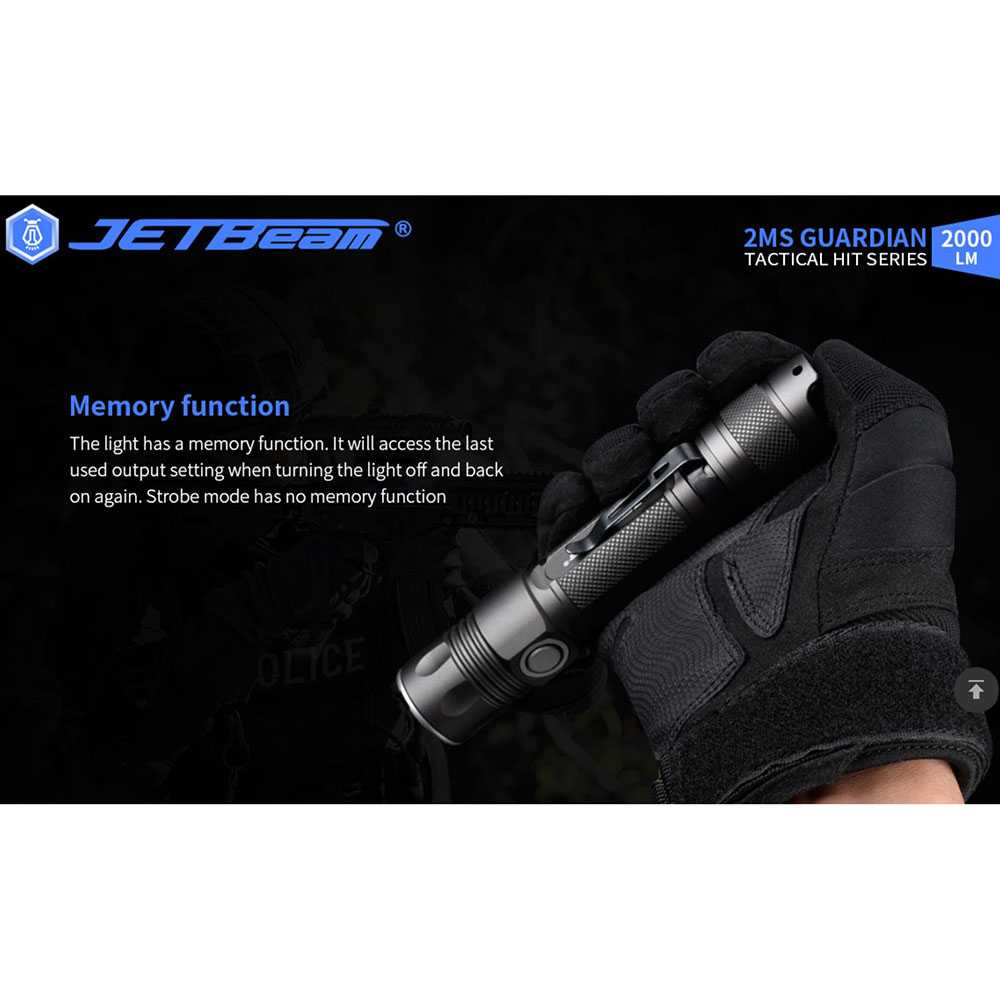 IDN TOOLS - JETBeam 2MS Guardian Flashlight Senter Tactical LED XHP35 2000 Lumens