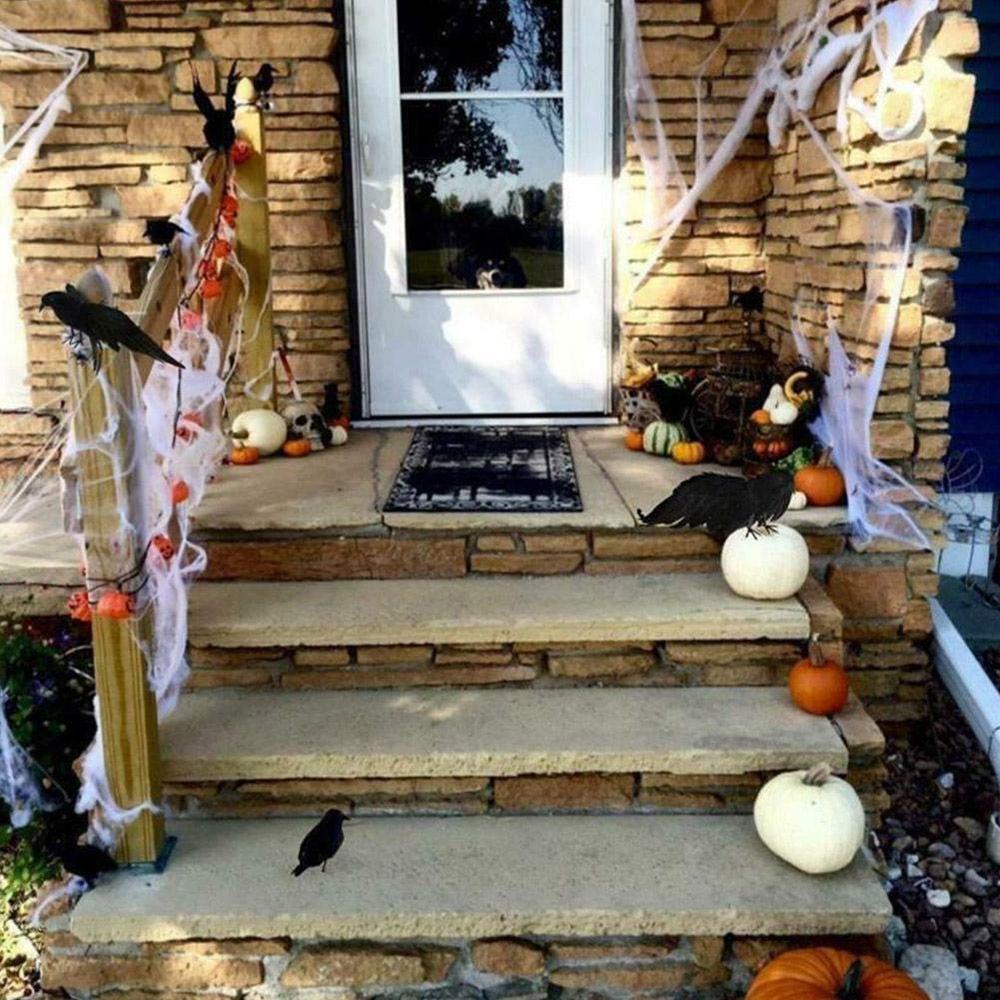 Solighter Halloween Simulasi Hewan Ornamen Dekoratif Props Crow