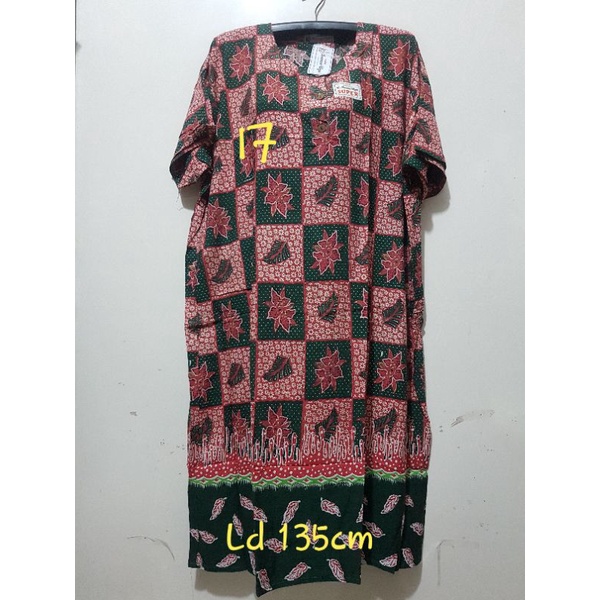 YULI - Daster kencana ungu  L5 JUMBO LD 135-150 CM PB 107 CM BATIK KU LEBEL PUTIH(KUP)-no 17