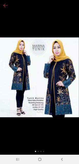 Tunik Batik Atasan Baju Wanita Cocok Utk Seragam Kerja Bg917