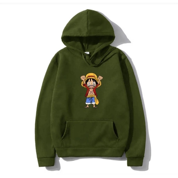 JOSJOLI_STORE/Sweater Hoody Luffy Angkat Tangan/Atasan Pria Dewasa Lengan Panjang/M L XL XXL