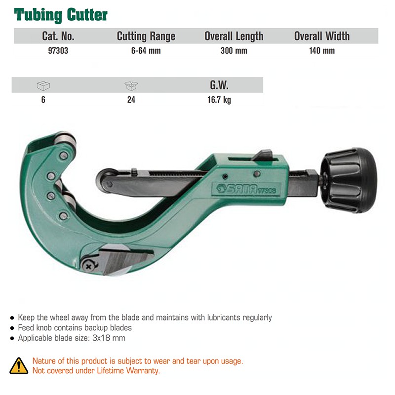 Pemotong Pipa - Tubing Cutter 6MM - 64 MM 97303 SATA TOOLS