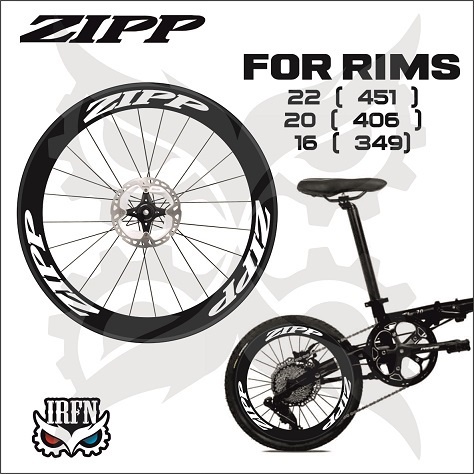 Stiker Decal Rims Zipp bmx folding bike