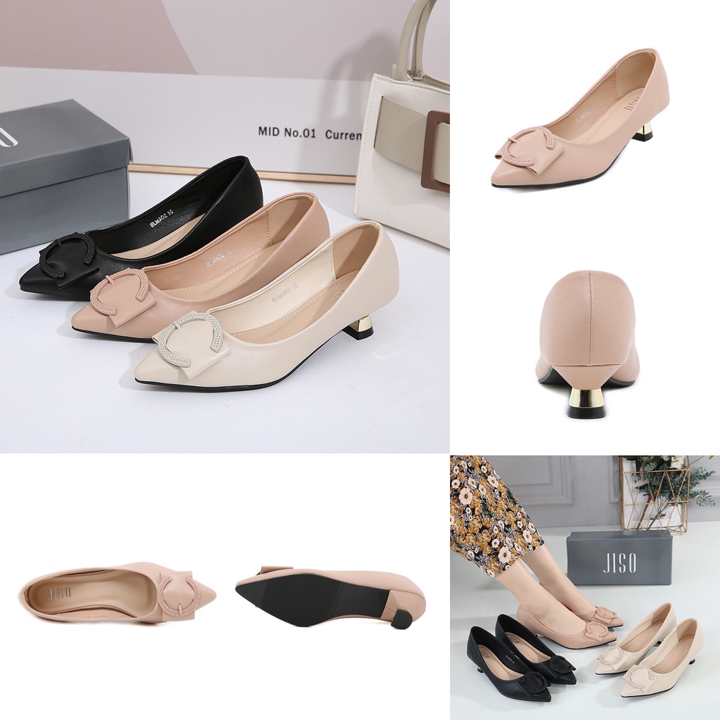 JISO RYONA ELMA-02 Sepatu Kerja Wanita Heels 4cm Import Premium