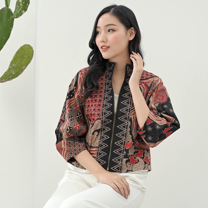 Outer 135 MTS /Jaket Batik Wanita /Seragam Batik/ Luaran Batik