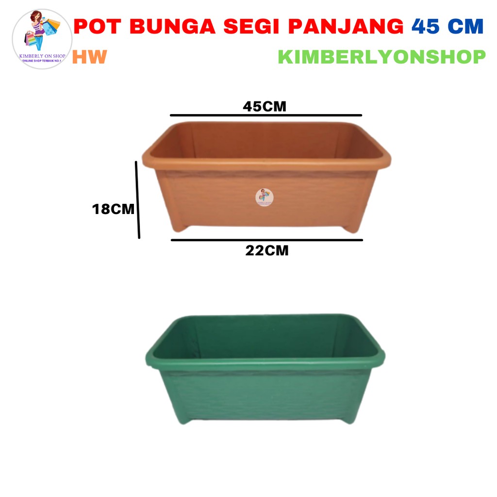 Pot bunga segi panjang ( coklat ) / Modern rectangle flowerpot (brown)